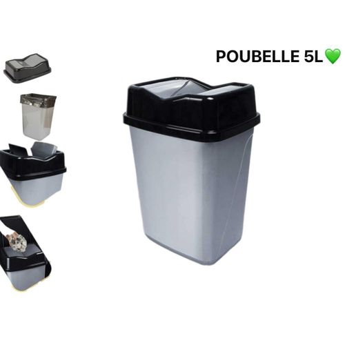 Complet & Accrocheur : Mini Poubelle 5L avec Couvercle - Compacte & Anti-Odeurs pour Cuisine, Bureau & Voiture