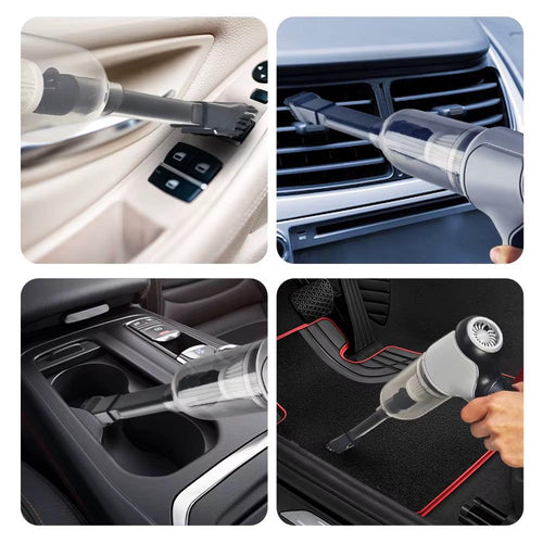 Complet & Accrocheur : Mini Aspirateur Souffleur Sans Fil 2-en-1 - Portable & Puissant pour Voiture & Clavier